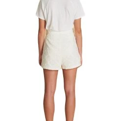 Coupon 🔥 Sancia Mirielle 👩 Womens Embroidered High Waist Casual Shorts 🎉