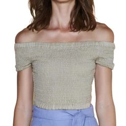 Brand new π€© Sancia Amelie π© Womens Linen Smocked Crop Top βοΈ