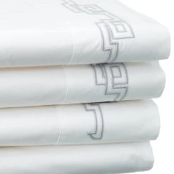 Promo 👍 Dea Italian Linens Sinfonia Toscana by DEA Geo Embroidery Percale Sheet Set 🔔