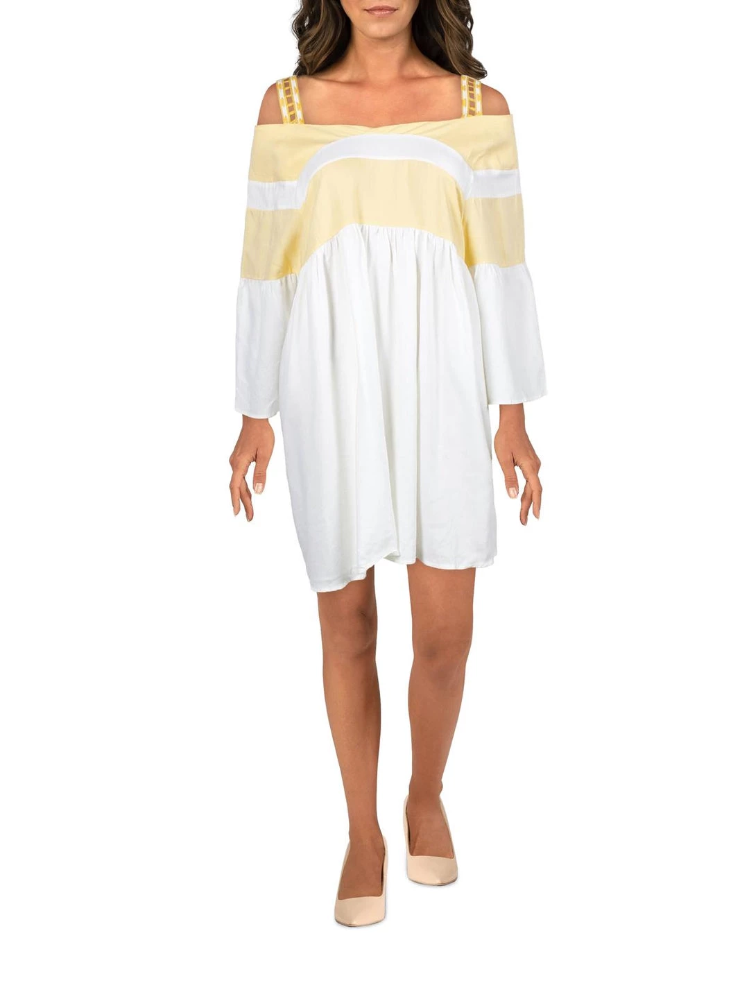 Hot Sale π₯ Sancia La Palme π© Womens Striped Cold Shoulder Shift π Dress π€© 1 Hot Sale π₯ Sancia La Palme π© Womens Striped Cold Shoulder Shift π Dress π€©