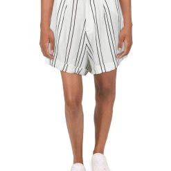Buy ✨ Sancia Besara 👩 Womens Striped Cuffed Casual Shorts 👍