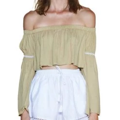 Coupon β Sancia Florienne π© Womens Off The Shoulder Cropped Blouse β€οΈ
