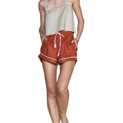 Best Sale π Sancia Cybranet π© Womens Linen Sleeveless Crop Top π