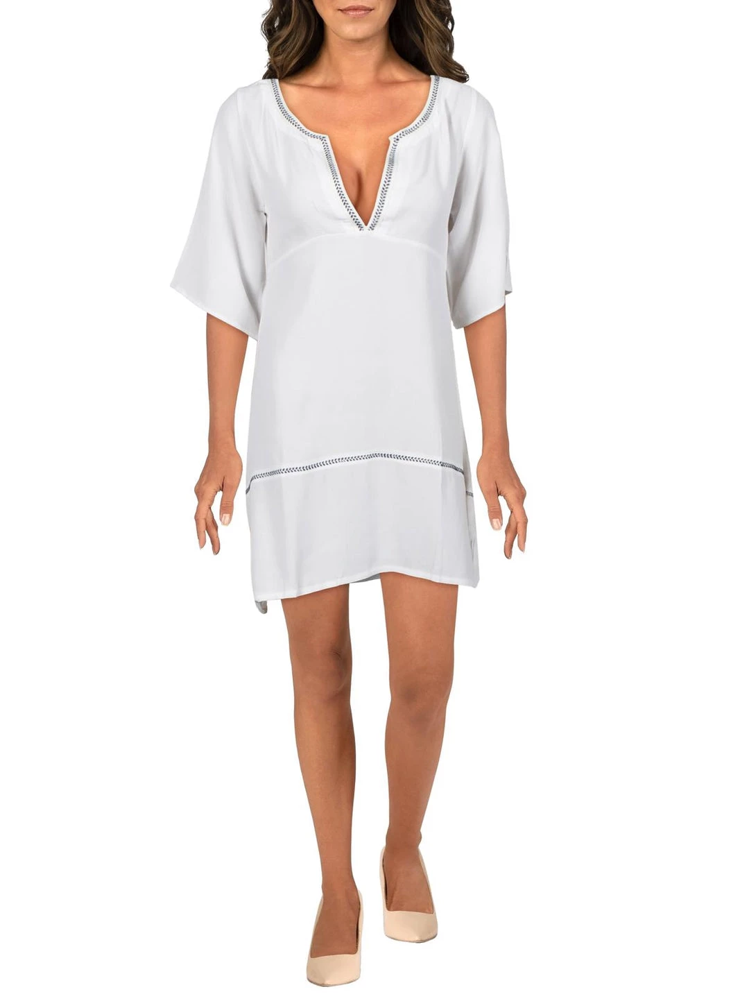 Flash Sale π Sancia D'Azur π© Womens Solid V-Neck Shift π Dress β 1 Flash Sale π Sancia D'Azur π© Womens Solid V-Neck Shift π Dress β